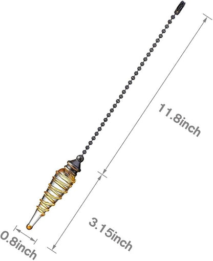 Ceiling Fan Pull Chain 12 inch Cristal Bullet Pull Chain Extender Ceiling Fan Pulls Ornament with Ball Fan Chain Connector for Ceiling Fan Light, 1PCS (Cristal Bullet)