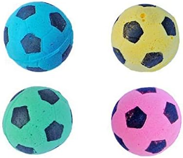 Foam Sponge Soccer Ball Cat Toy Interactive Cat Toys Independent Pet Kitten Cat Exrecise Toy Balls for Real Cats Kittens, Soft, Bouncy and Noise Free (8 Pack)-Mewly Pet