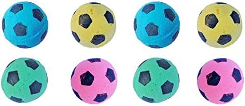 Foam Sponge Soccer Ball Cat Toy Interactive Cat Toys Independent Pet Kitten Cat Exrecise Toy Balls for Real Cats Kittens, Soft, Bouncy and Noise Free (8 Pack)-Mewly Pet