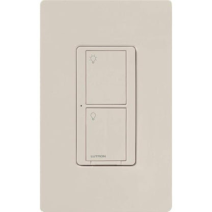 Lutron Caseta Original Smart Light Switch (Lutron Smart Hub Required), for Home, LED Lights, and Fans, 6 Amp, Single-Pole/3-Way, Neutral Required, PD-6ANS-LA, Almond