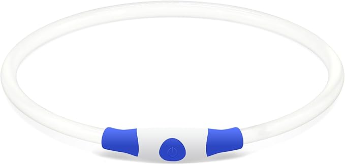 Light up Dog Collar, BSEEN USB Rechargeable Flash Dog Necklace Light, Pet Safety Collar Makes Your Beloved Dogs Be Seen at Night for Small Medium Large Dogs(Blue)-Mewly Pet
