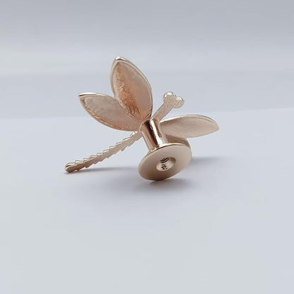 Lovely Dragonfly Cabinet Knobs Purple 4Pcs Animal Pull Single Hole Handle for Door Closet Drawer Cupboard Dresser Wardrobe Furniture Kitchen Modern Home Office