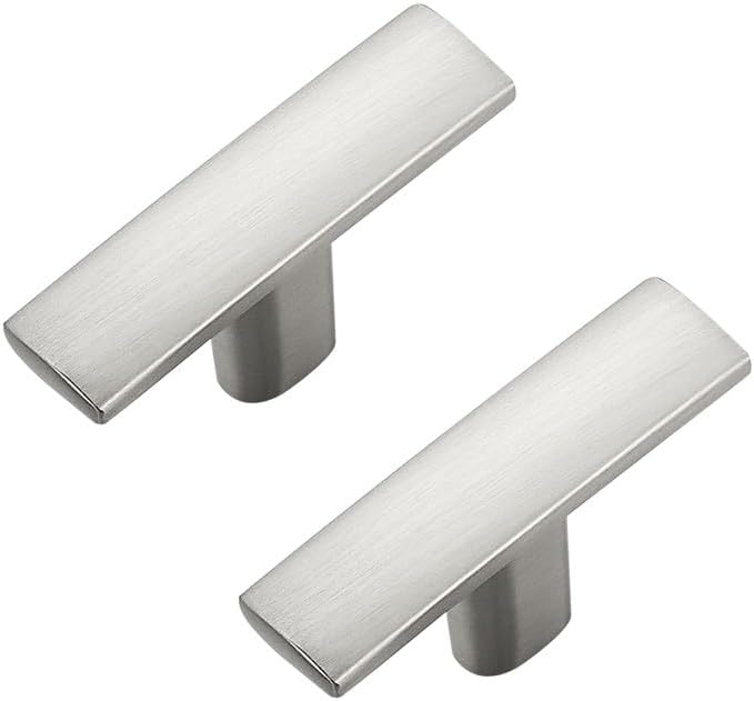 50 Pack Silver Cabinet Knobs - Curved Cabinet Pulls Brushed Nickel Knobs for Kitchen Cabinet Drawer Solid Dresser Knobs for Cabinet Hardware 1-3/4in Length Single Hole