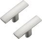 50 Pack Silver Cabinet Knobs - Curved Cabinet Pulls Brushed Nickel Knobs for Kitchen Cabinet Drawer Solid Dresser Knobs for Cabinet Hardware 1-3/4in Length Single Hole