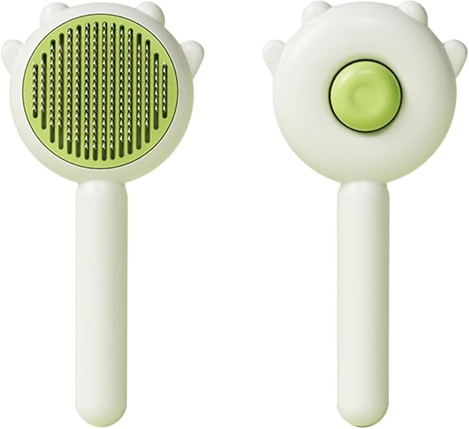 Pet Grooming Brush - Cat & Dog Fur Remover, Massage Brush for Long & Short Hair Pets, Removes Loose Fur & Hair (Green)-Mewly Pet