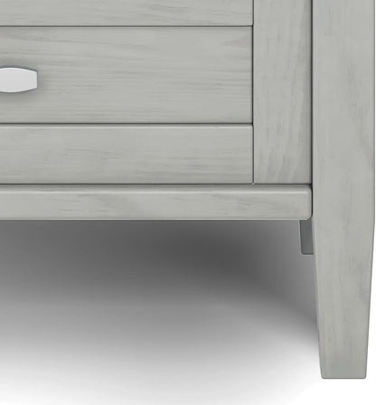 SIMPLIHOME Warm Shaker SOLID WOOD 20 Inch Wide Rectangle Transitional End Side Table in Fog Grey, For the Living Room and Bedroom