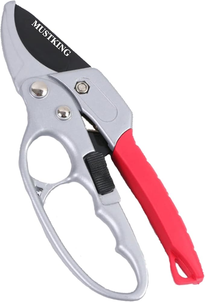 Ultra Sharp Germany Steel Pruning Shears - Cuts 3X Easier, Weak Hand Arthritis Snips, Rust-Resistant, Effortlessly 1-Inch Cut Capacity Garden Scissors, Ergonomic Handle (Red)-Mewly Pet