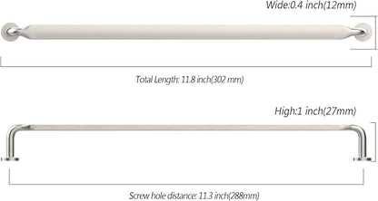 Asidrama 6 Pack 11.3 Inch(288mm) Brushed Satin Nickel Kitchen Cabinet Handles, Cabinet Pulls Kitchen Cabinet Hardware for Cupboard Drawer Pulls
