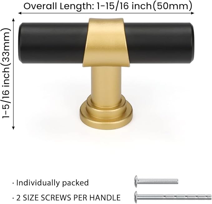 goldenwarm 10 Pack Black and Gold Cabinet Knobs Kitchen Cabinet Knobs for Dresser Drawers Black and Gold Cabinet Pulls Modern Hardware for Cupboard Bathroom,Zinc Alloy Base