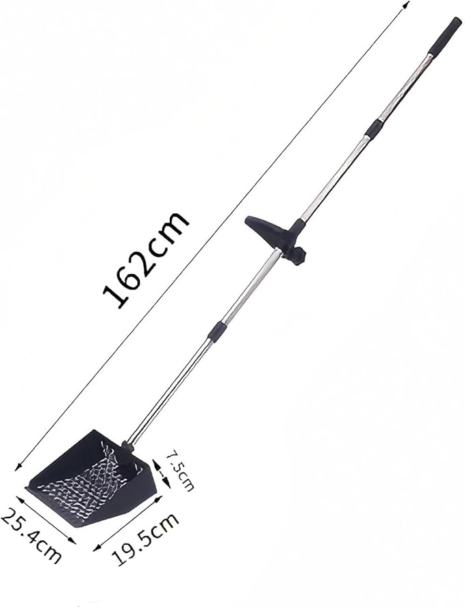 Chicken Poop Scooper with Ergonomic D-Grip 64" Long Handle 4 Sections Adjustable Stainless Steel Chicken Coop Scooper for Sand Sifting Shovel Farm Beach Garden Yard Waste Litter Pooper Cleaning Tools-Mewly Pet