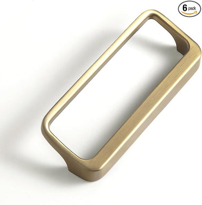 Goo-Ki Champagne Bronze Cabinet pulls with 3''(76mm) Hole Center,Modern Zinc Alloy Finger Pulls for Drawer,Wardrobe,Cupboard,6 Pack