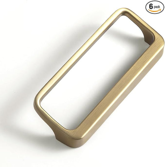 Goo-Ki Champagne Bronze Cabinet pulls with 3''(76mm) Hole Center,Modern Zinc Alloy Finger Pulls for Drawer,Wardrobe,Cupboard,6 Pack