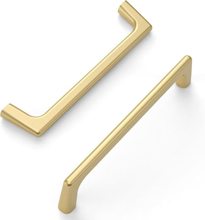 Amerdeco 10 Pack Brushed Gold Cabinet Pulls 5 Inch(128MM) Hole Centers Kitchen Cabinet Handles Hardware Kitchen Handles for Cabinets Cupboard Handles Drawer Pulls ZH0041