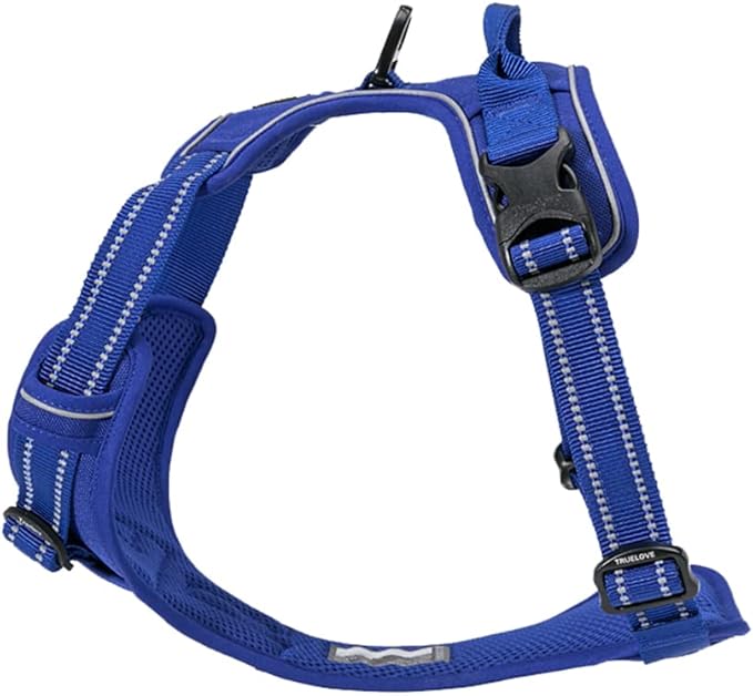 TRUE LOVE Adjustable No-Pull Dog Harness Reflective Pup Vest Harnesses Comfortable Control Brilliant Colors Truelove TLH5651(Royal Blue,S)-Mewly Pet