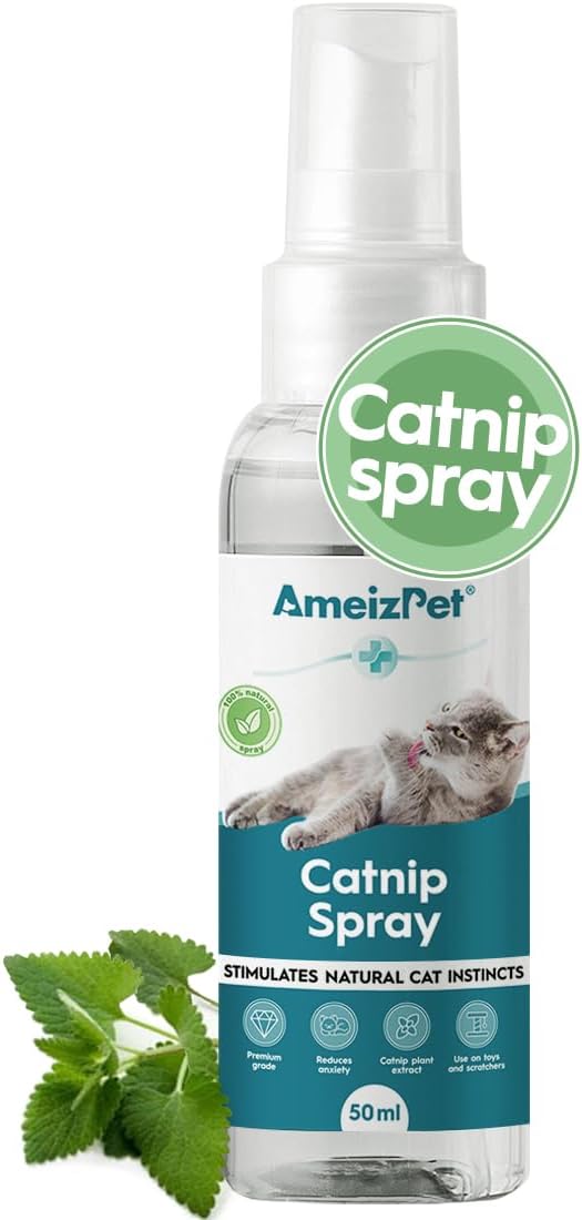 Catnip Spray for Cats, Cat Scratching Sprays, Transparent Cat & Kitten Behaviour Spray 50 ml (1.69 Oz)-Mewly Pet