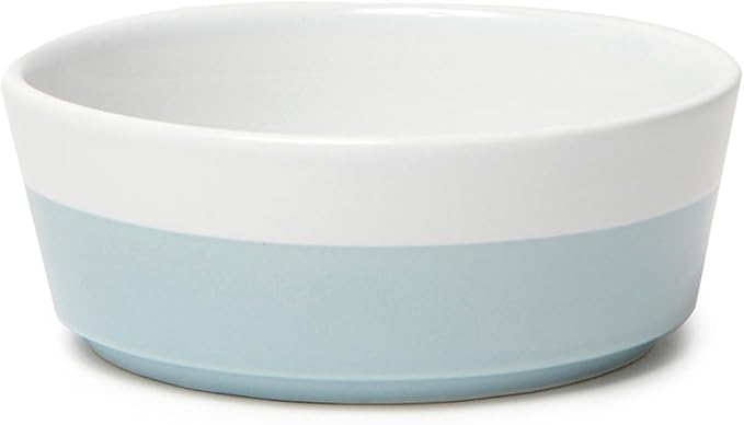 Waggo Dipper Ceramic Dog Bowl for Small and Large Breeds - Heavyweight and Durable Pet Food and Water Dish Crock, Dishwasher Safe, Modern (Cloud, Small)-Mewly Pet