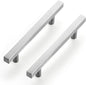 Ravinte Brushed Nickel Cabinet Handles 15 Pack 4-1/2 inch Satin Nickel Square Cabinet Pulls Silver Hardware for Kitchen 7 inch Overall Length Stainless Steel Drawer Pulls