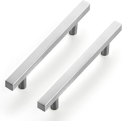 Ravinte Brushed Nickel Cabinet Handles 20 Pack 4-1/2 inch Satin Nickel Square Cabinet Pulls Silver Hardware for Kitchen 7 inch Overall Length Stainless Steel Drawer Pulls