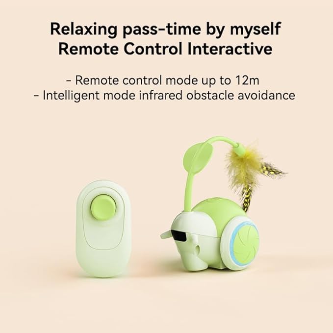 Cat Toys for Bored Indoor Adult Cats,Remote Control Cat Toy with 4 Directions,LED Lights Interactive Remote Control Dog Toy (Green)-Mewly Pet
