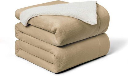 Walensee Sherpa Fleece Blanket (King Size 108”x90” Camel) Plush Throw Fuzzy Super Soft Reversible Microfiber Flannel Blankets for Couch, Bed, Sofa Ultra Luxurious Warm and Cozy for All Seasons