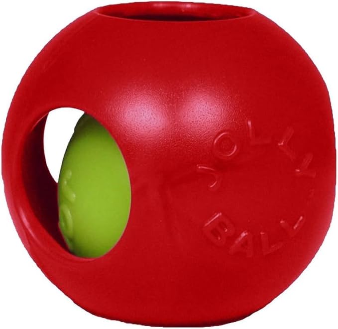 Jolly Pets Teaser Ball Dog Toy, Small/4.5 Inches, Red (1504 RD)-Mewly Pet