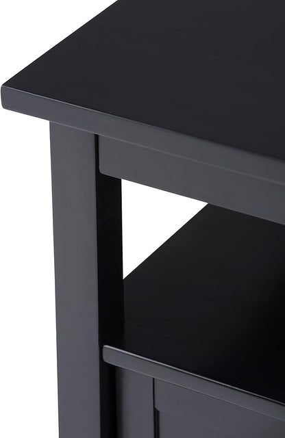 SIMPLIHOME Warm Shaker SOLID WOOD 20 inch Wide Rectangle Transitional End Side Table in Black for the Living Room and Bedroom