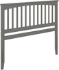 AFI, Mission King Solid Wood Headboard with Attachable Charger, Grey