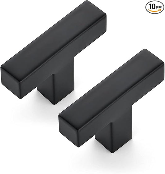 Ravinte 10 Pack 2 inch Length Square Cabinet Pulls Matte Black Stainless Steel Kitchen Drawer Pulls Cupboard Handles Cabinet Handles