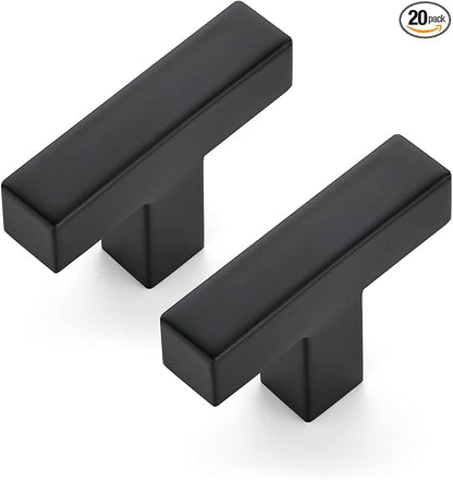 Ravinte 20 Pack 2 inch Length Square Cabinet Pulls Matte Black Stainless Steel Kitchen Drawer Pulls Cupboard Handles Cabinet Handles