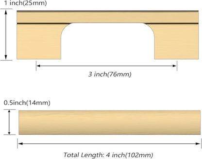 Asidrama 10 Pack 3 Inch(76mm) Champagne Bronze Cabinet pulls Kitchen Cabinet Handles, Kitchen Cabinet Hardware for Cupboard Drawer Pulls