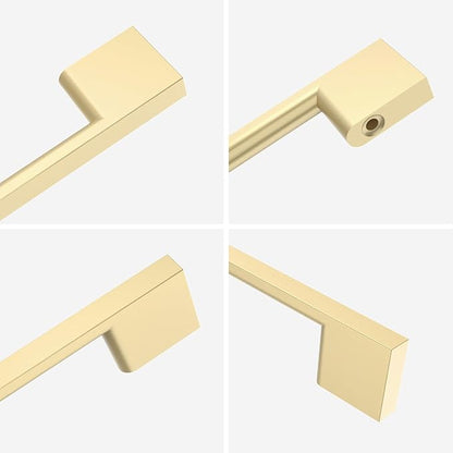 6 Pack Brushed Gold Cabinet Pulls - 11.3 Inch Cabinet Handles - Kitchen Hardware Wardrobe Pulls