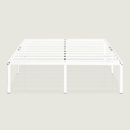 Best Price Mattress 16 Inch Metal Platform Bed Frame, Heavy Duty Steel Slats, White, Queen