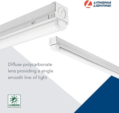 Lithonia Lighting 1 Light LED Strip Light, 2 Foot LED Ceiling Lighting Fixture, 1250 Lumens, 4000K, 80CRI, 11W, Kitchen and Garage Use (MNSL L23 1LL MVOLT 40K 80CRI M6)