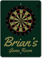 Brian's Game Room Personalized Name Aluminum Metal Sign for Man Cave Wall Decor Entertainment Space Hanging Plaque with Pre-Drilled Holes 12x18 Inch