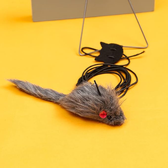 GUCHO Cat Toys for Indoor Toys,Rainbow Cat Wand Toys,Feather Flips Plush Ball Cat Toys,Interactive Real Feather Cat Toy for Teaser Play and Chase Exercise with Kitten 4 Pack-Mewly Pet