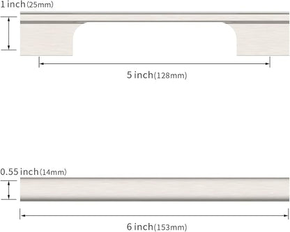 Asidrama 10 Pack 5 Inch(128mm) Brushed Satin Nickel Kitchen Cabinet Handles, Cabinet Pulls Kitchen Cabinet Hardware for Cupboard Drawer Pulls
