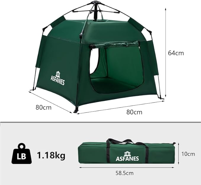 Outdoor Waterproof Pet Automatic Camping Tent, Pop up Cave Bed for Indoor Cats and Small Dogs, Portable Cat House Dog House, Army Green.-Mewly Pet