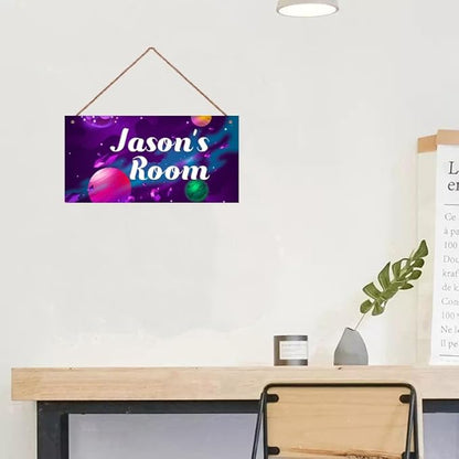 Personalized Stars Sign Customized Galaxy Signs Wall Art Decoration Exquisite Decorative Signs for Girls Bedroom Door Decor For Kids Room Outer Space Themed Nursery Decor For Boys Room