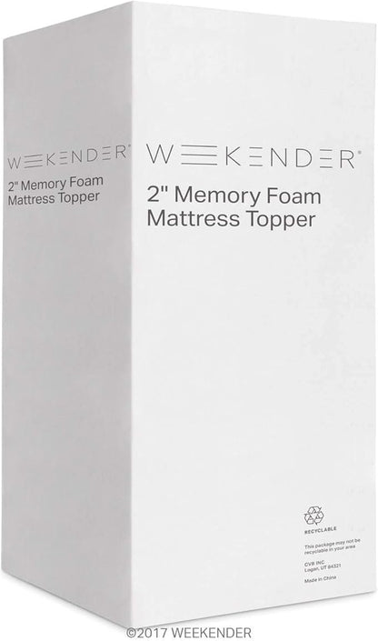 WEEKENDER Mattress Topper, Twin XL, 2 Inch, Ventilated Memory Foam - Ventilated Design - Relieves Pressure