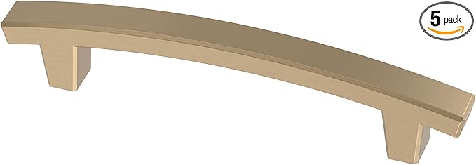 Franklin Brass Pierce (5-Pack) Cabinet Handles 4' Hole Center Champagne Bronze Kitchen Drawer, Gold Pulls, Dresser, Furniture Hardware P29615K-CZ-B