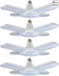 (4 Pack) LED Garage Lights, 60W Trilights Ceiling, High Low Bay Deformable Adjustable 4 Led Light Bulbs 6000LM 6000K, Screw in Tribright Garage Lighting Fixture,CRI80 Daylight