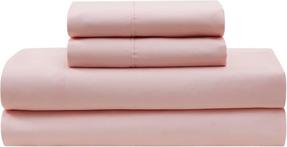 7 Piece Comforter Set Bed in a Bag Ombre Pintuck Design All Season Soft Down Alternative Bedding Comforter Set & Luxurious Matching Bed Sheets & Pillow Shams, Ombre Pintuck Blush, Queen