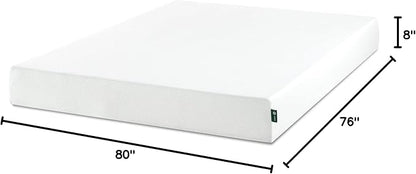 ZINUS 8 Inch King Green Tea Memory Foam Mattress [New Version], Fiberglass free, Medium Firm Feel, Zoned Pressure Relief, Certified Safe Foams & Fabric, Mattress in A Box