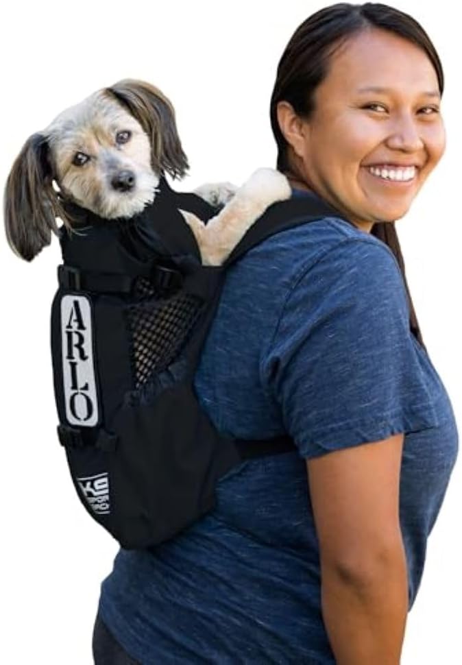 K9 Sport Sack Air 2 - X-Small, Jet Black - Ideal for Dogs with 9-12” Back Length - Durable, Breathable Backpack-Style Carrier - Perfect for Walks, Short Hikes & Public Transportation-Mewly Pet