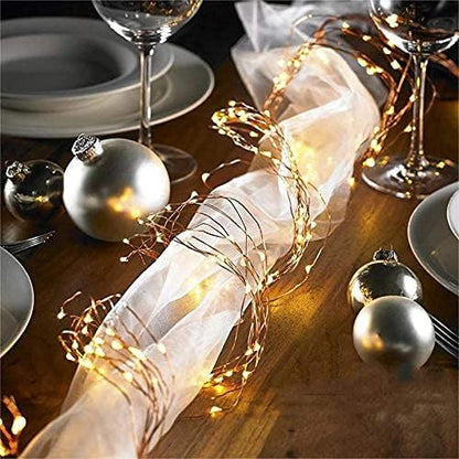 String Lights, Waterproof LED String Lights,2 Pack 20ft 60 LED Festival Decorations Crafting Battery Powered Copper Wire Starry Fairy Lights (Warm White)