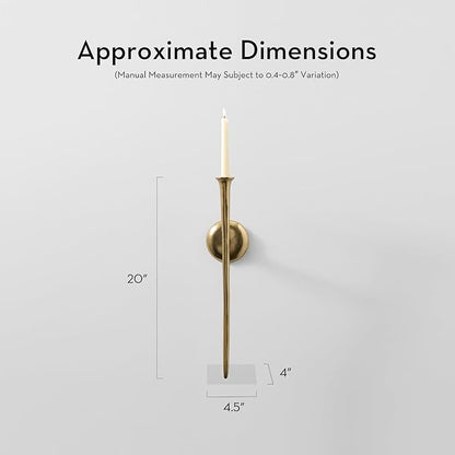Aspar Wall Sconce, Modern Candle Holder with Elegant Hook Design, Versatile Decorative Lighting for Indoor Wall Decor and Ambiance Setting, Gold (Candle Not Included)