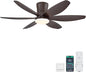 48In Ceiling Fans with Light and Remote/APP Control, 6-Blade Reversible Motor Ceiling Fan, 3-Color Dimmable Lighting, All-Brown Finish