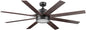 Honeywell Ceiling Fans Xerxes Modern 62 Inch Ceiling Fan with Light, Remote Control Fan, LED Indoor Fan with 8 Blades, Dark Elm and Rough Pine Blade Finish Options, Bronze (50609-01)