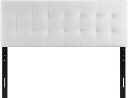Modway Lily Queen Biscuit Tufted Performance Velvet Headboard, White