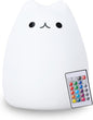 ZKLiLi Cute Cat Nursery Night Lights USB Rechargeable Cat Lamp Nightlight Birthday Christmas Gift with Warm White and 7-Color Breathing Modes for Kids Baby Children (renqimao)
